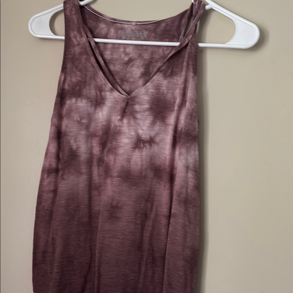 Elegant Mauve Tie-Dye Tank Top